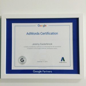 Certificat Adwords - Jeremy Easterbrook - Index Web Marketing