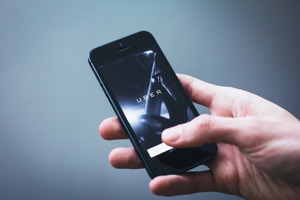 visuel de l'app uber sur iphone